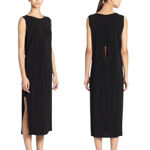 Helmut Lang Dresses & Skirts - HELMUT LANG Faint Dress Size P Black High Slit Jersey Cutouts Sleeveless *READ*